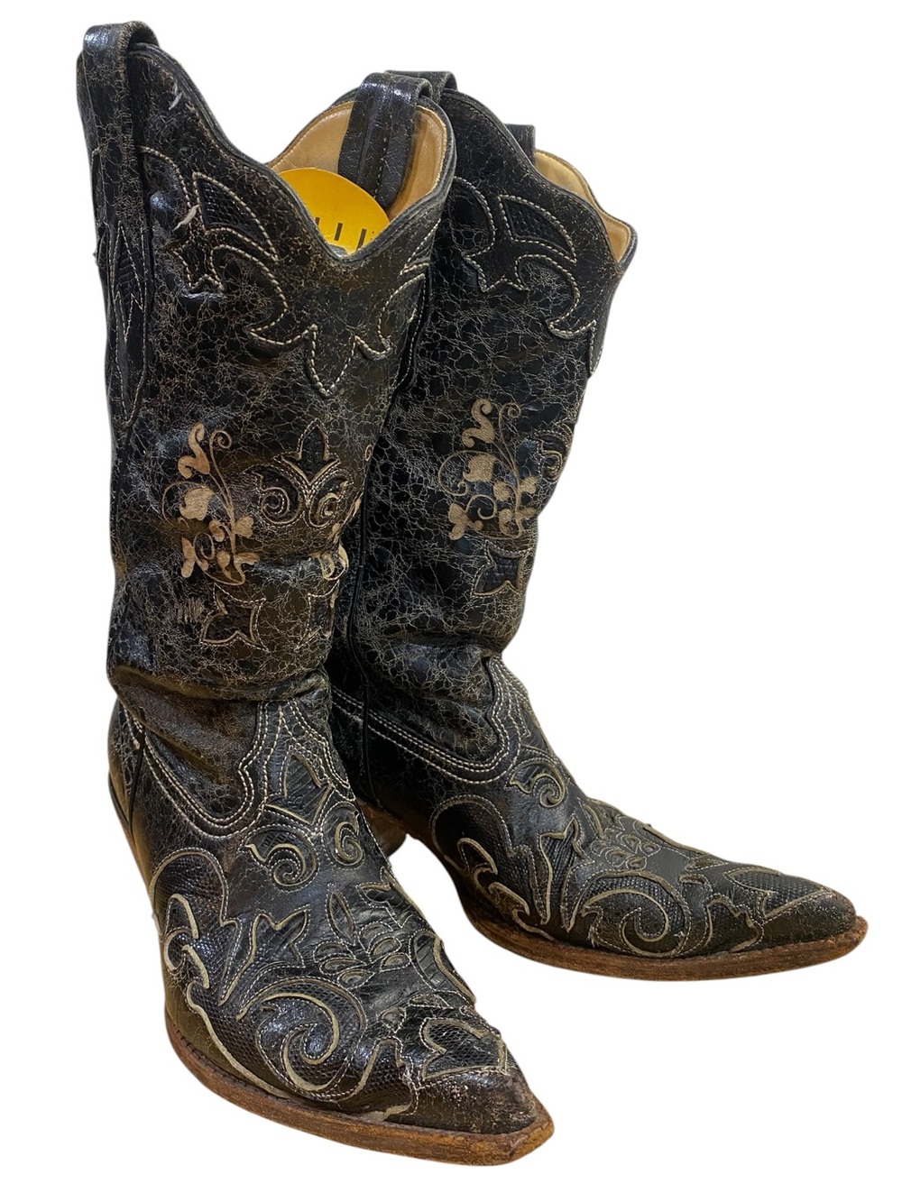 Corral Vintage Lizard Inlay Snip Toe Boots